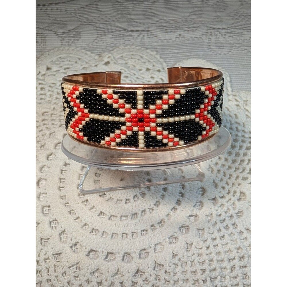 Native Southwest Style Beaded Pure Copper Bracelet